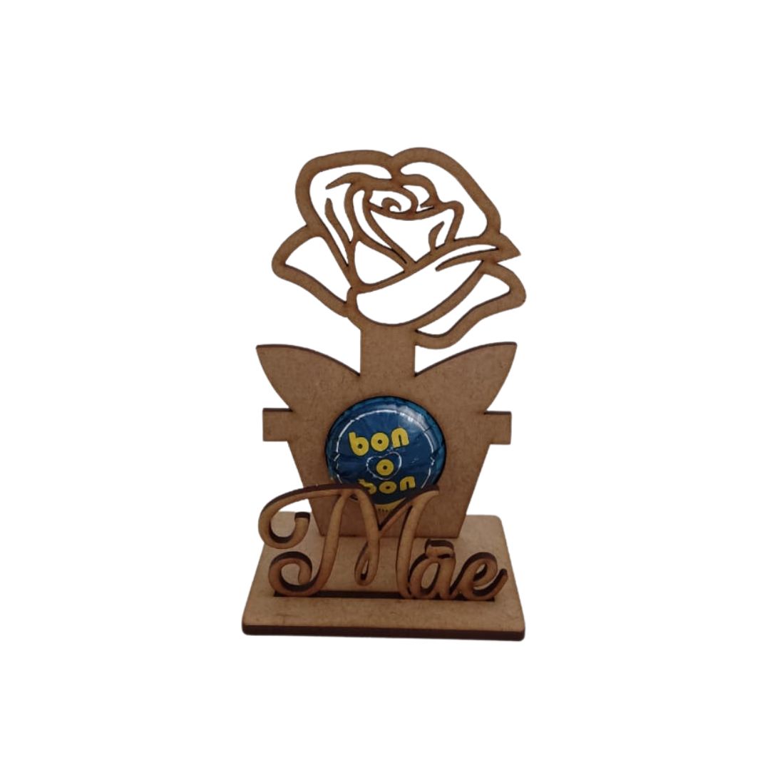 PORTA BOMBOM FLOR MÃE 2 PORTA BOMBOM ROSA MÃE - Imagem 1